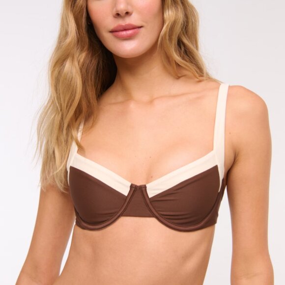 Abercrombie & Fitch Other - NWT Abercrombie & Fitch Wide Strap Underwire Bikini Top in Cocoa Adjustable